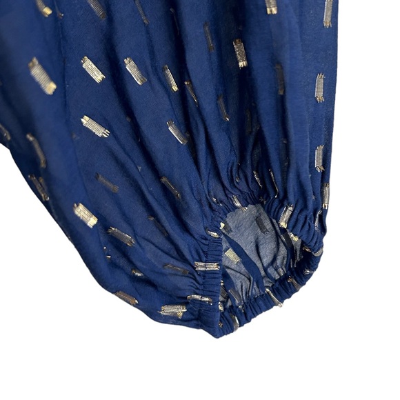 Vinyard Vines Lurex Clip Dot Silk Blend Semi-Sheer Top (XS) - Picture 12 of 16